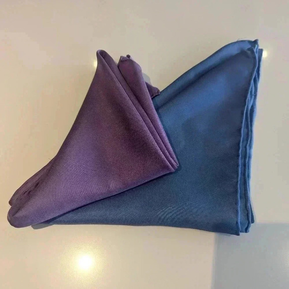 Bundle of 2 Purple & Blue Pocket Square Handkerchief - BNWOT - Picture 3 of 3